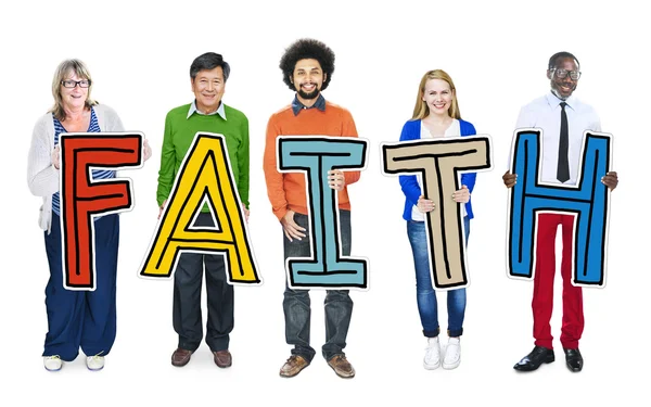 People Holding colorful letters — Stock Photo, Image