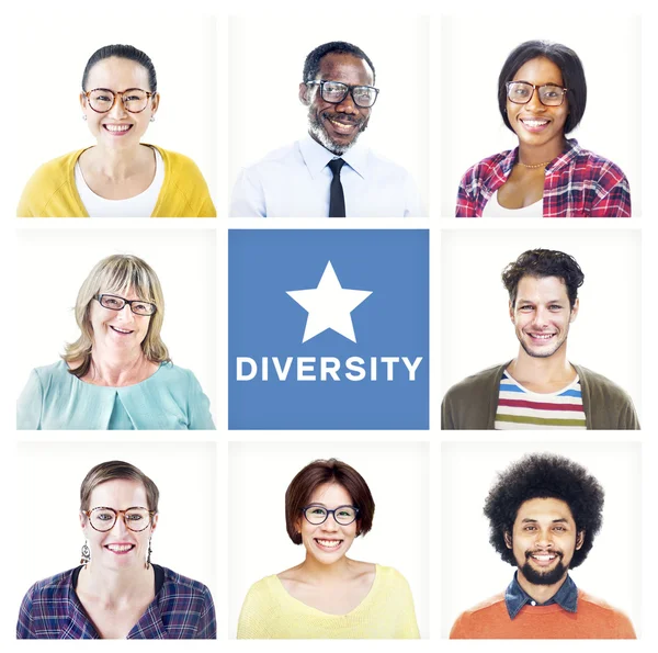 Diverse persone multietniche variopinte — Foto Stock