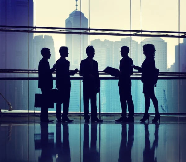 Silhouette di Business People Meeting — Foto Stock