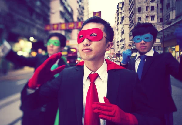 Supereroi cinesi d'affari di etnia — Foto Stock