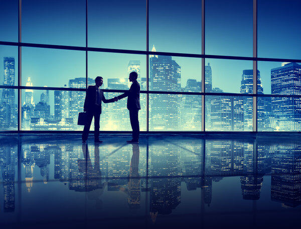 Business People Handshake, Silhouette, Concept
