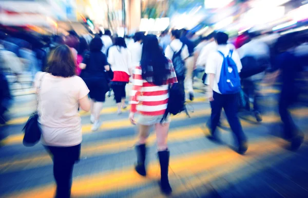 Groep mensen voetgangers Rush Hour — Stockfoto