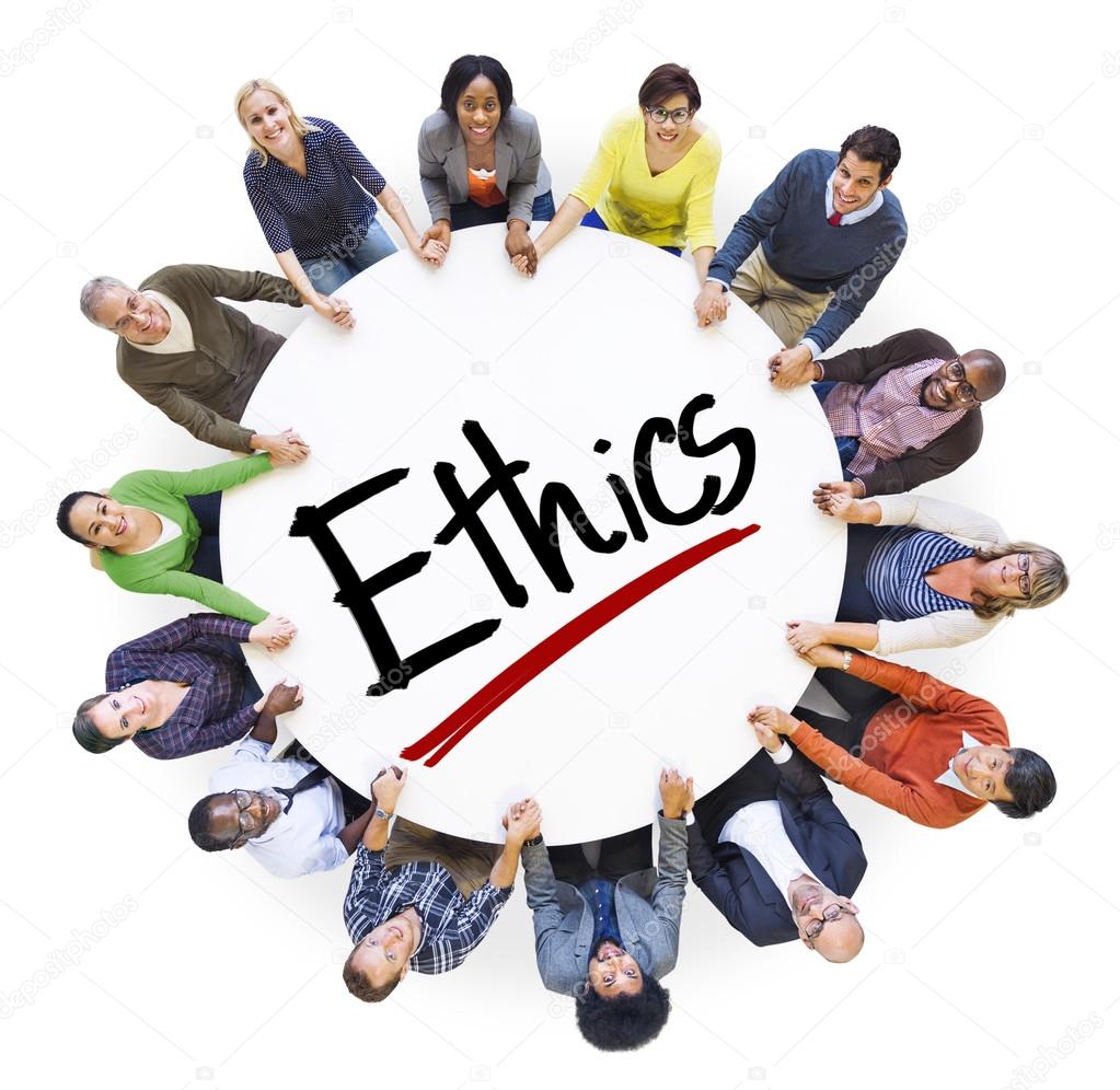 Group of People Around word Ethics