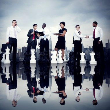 İş kişi kurumsal takım satranç ile