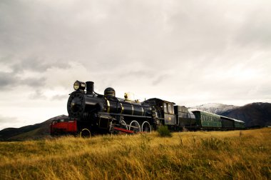 Kırsal kesimde buharlı tren
