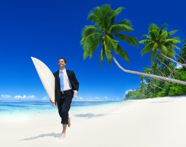 İşadamı Surfboard ile
