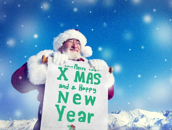 Santa Claus en Cristmas Scroll — Stockfoto