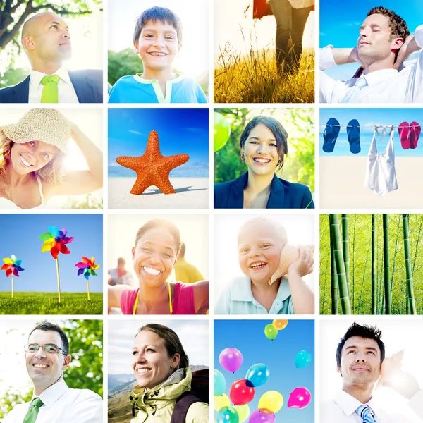 Multiethnisch vielfältige fröhliche Menschen — Stockfoto