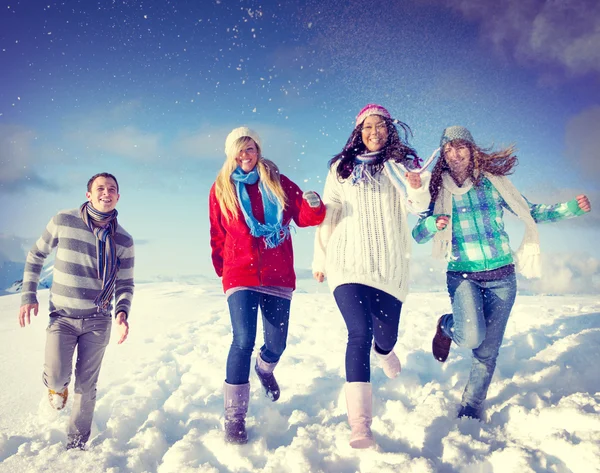 Friends Enjoyment Winter Holiday — Stock Photo, Image