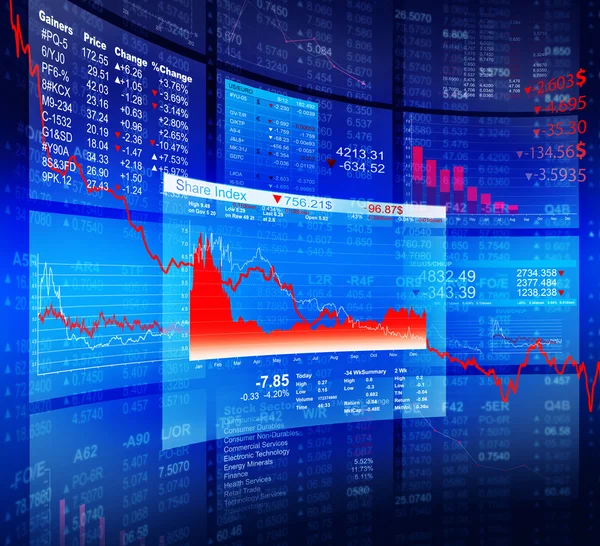 Diagrama de existencias de Blue Crisis — Foto de Stock