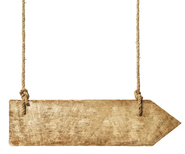 Holzpfeil hängt an Seilen — Stockfoto