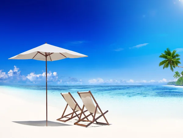 Deck chair on beach sales