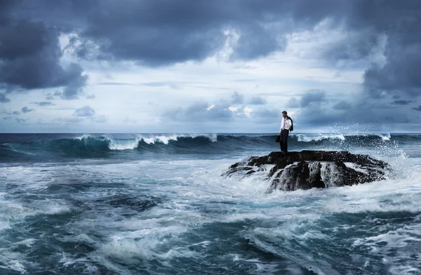 Businessman standing alone — Stock Photo, Image