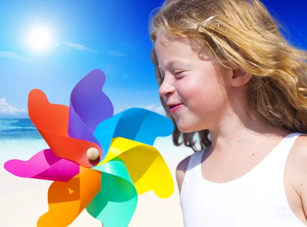 Girl Playing with Her  Toy — Stock Photo, Image