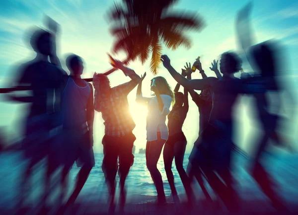 People Enjoying Summer Beach Party — Stock Photo, Image