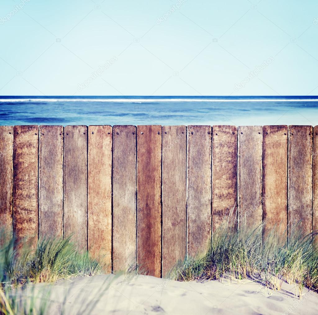 Fence on beach