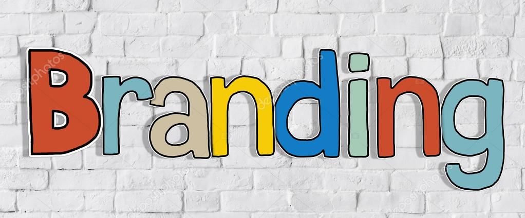 Word Branding on Brick Wall Background