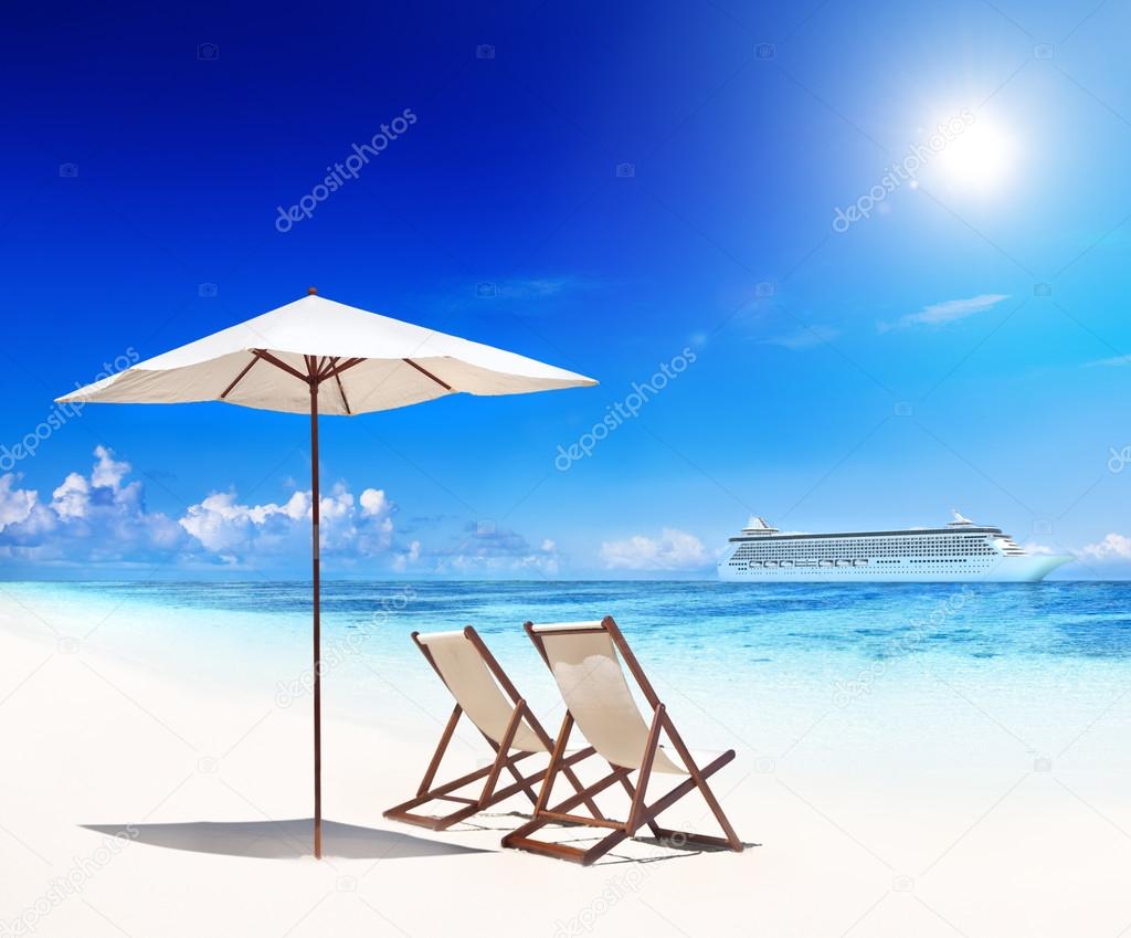 Deck Chairs on Beach