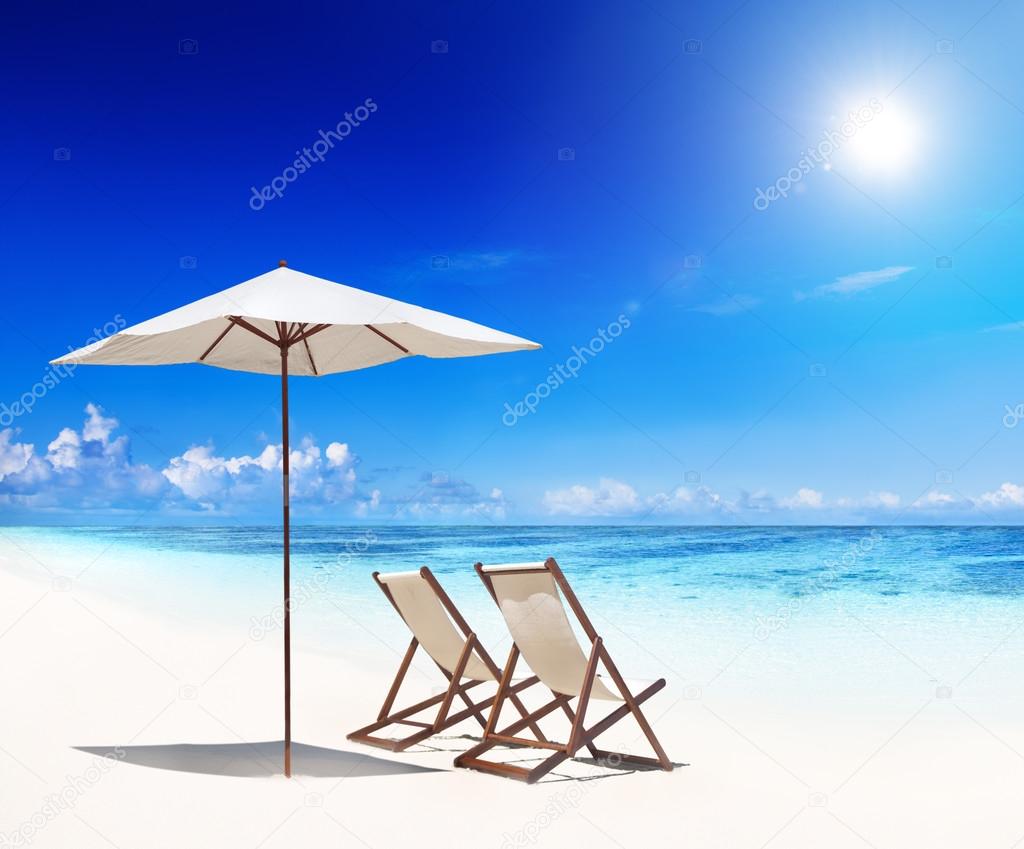 Deck Chairs on Beach