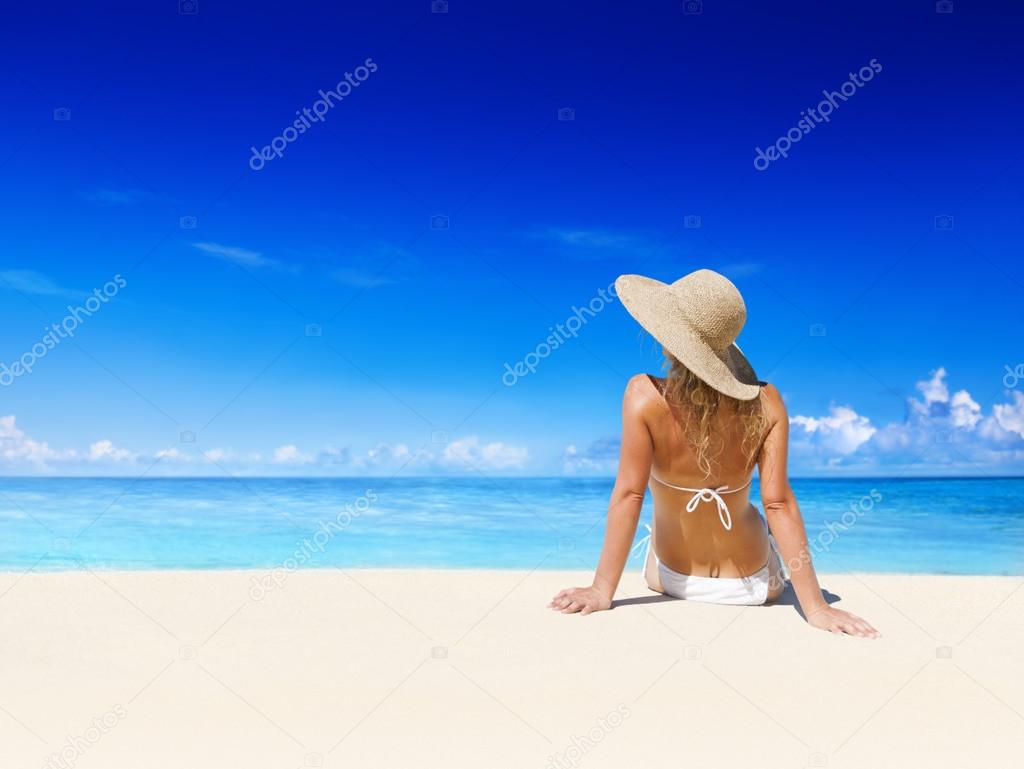 Woman Relaxing on the Beach