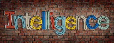 İstihbarat kelime üzerinde tuğla duvar