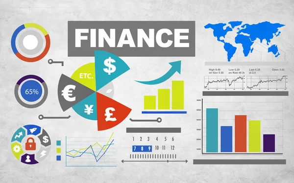 Investimento global em gráficos financeiros — Fotografia de Stock