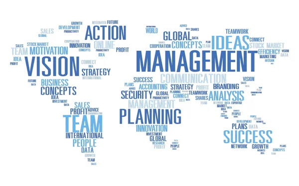 Konsep Peta Dunia Pelatihan Manajemen Global — Stok Foto
