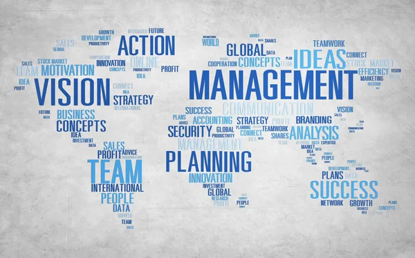Global Management szkolenia wizji świata mapa koncepcja — Zdjęcie stockowe