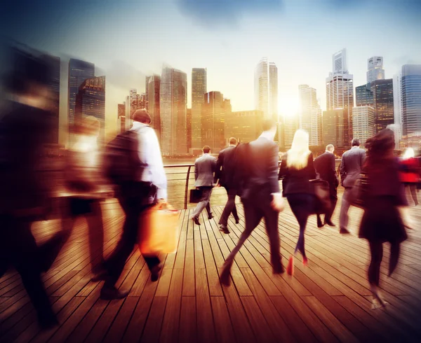 Business People in Rush Hour Walking — Stock Photo, Image