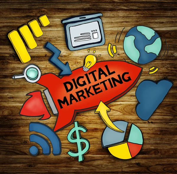 Concepto de red de marketing digital — Foto de Stock