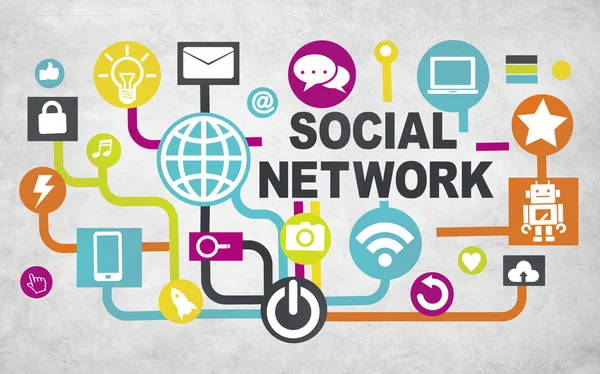 Tecnologia Global de Redes Sociais — Fotografia de Stock