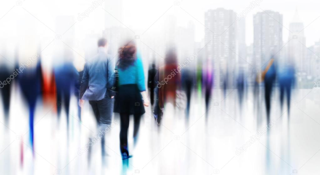 Business People in Rush Hour Walking