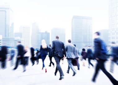Business People Walking in city clipart