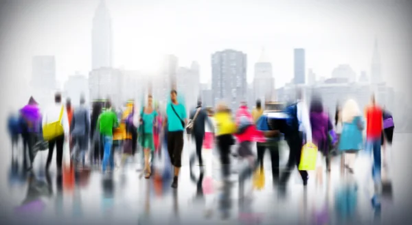 Casual People in Rush Hour Walkin — Stock Photo, Image