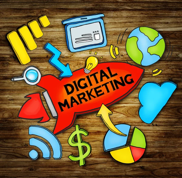 Concepto de red de marketing digital — Foto de Stock