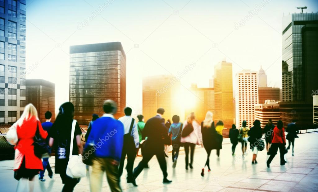 People walking on Commuter Business District