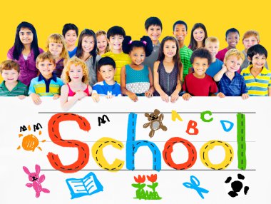 Eğitim kavramı çok ırklı çocuklar grup ile