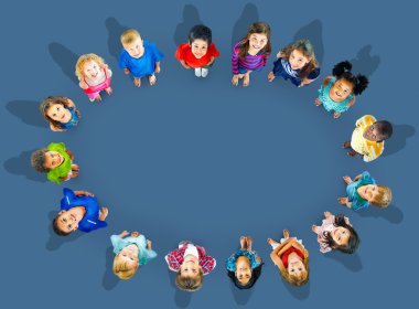 Grup çok ırklı çocuk