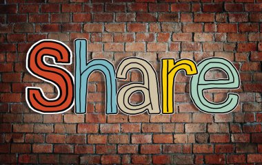 Word kavramları arka plan üzerinde paylaşmak