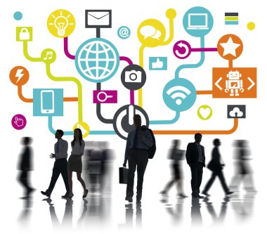 İş adamları sosyal ağ kavramı altında