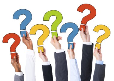 İş adamları Holding soru işaretleri el