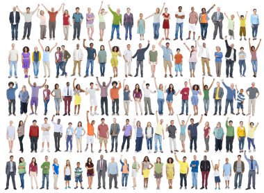 Group of multi ethnic people clipart
