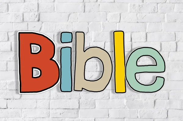 Bibelwort auf Ziegelmauer — Stockfoto