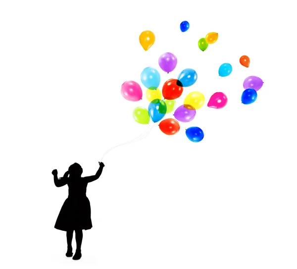 Little girl with balloons — Stock Photo, Image