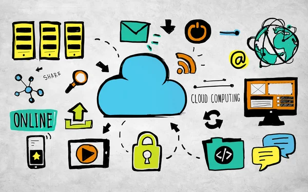 Cloud computing koncepcji bezpieczeństwa — Zdjęcie stockowe