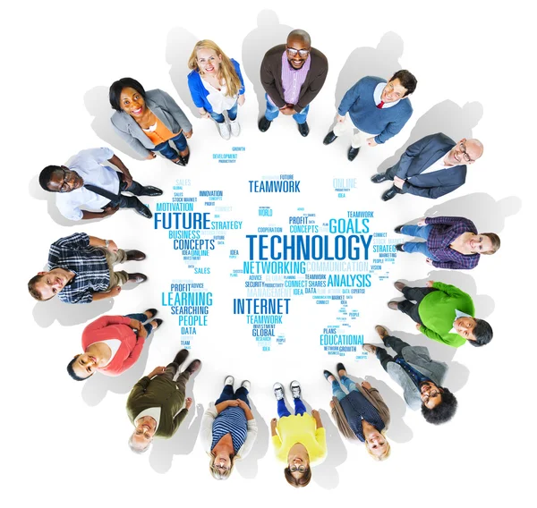 People and Global Technology Networking Concept