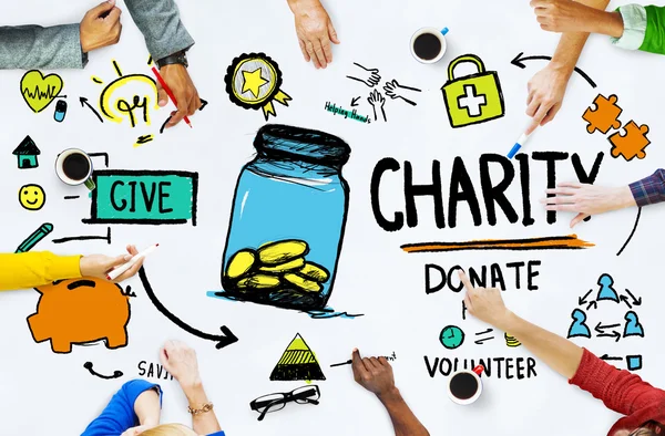Concept of Charity with group of people — Stock Photo, Image