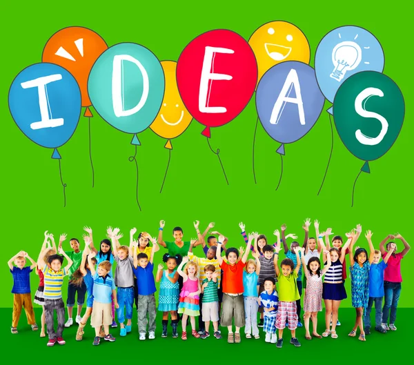 Ideias Conceito com Grupo de Crianças Multiétnicas — Fotografia de Stock