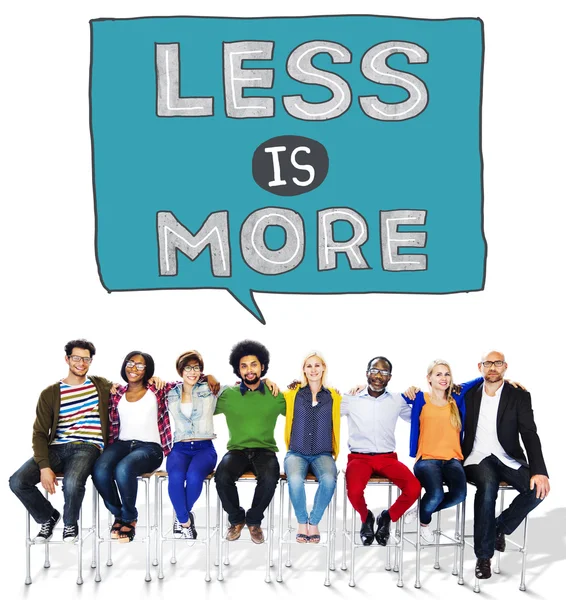 People and Less is More sign Concept — Stock Photo, Image