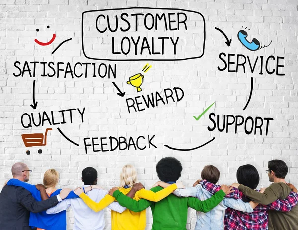 People and Customer Loyalty Satisfaction Strategy Concept — Stock Photo, Image